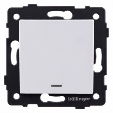 Выключатель одноклавишный с подсветкой без рамки Kollinger  REA-S-002WH
