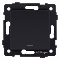 Выключатель проходной одноклавишный с подсветкой без рамки Kollinger  REA-S-004BM