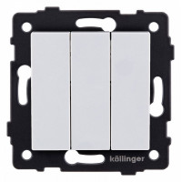 Выключатель трехклавишный без рамки Kollinger  REA-S-012WH
