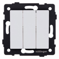 Выключатель трехклавишный без рамки Kollinger  REA-S-012WM