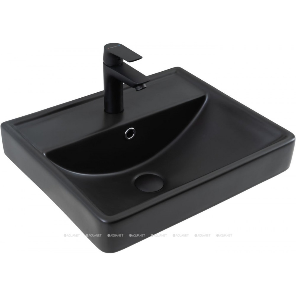 Раковина накладная Aquanet Ирис 515х415х185 мм черный матовый 00329246