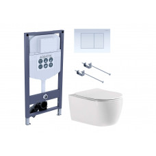 Комплект инсталляции 4 в 1 Aquatek Европа New-INS23-009 (рама INS-0000023 + кнопка KDI-0000009 + унитаз AQ1106L-00) New-INS23-009