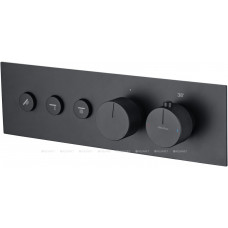 Смеситель встраиваемый Allen Brau Liberty X3 термостат 3 выхода Push key черный матовый 5.33003-31