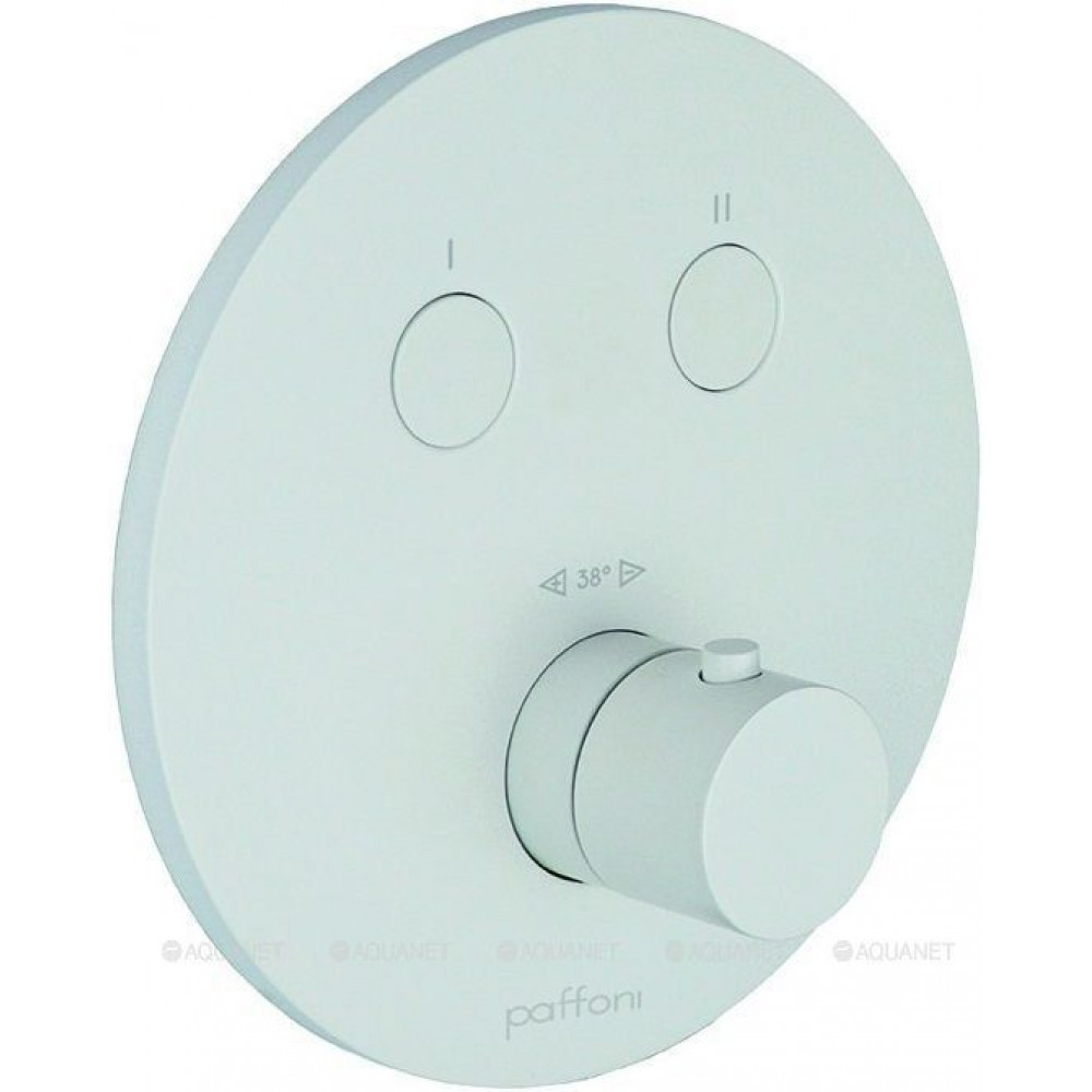 Термостат Paffoni Compact внешняя часть на 2 функции белый матовый CPT018BO