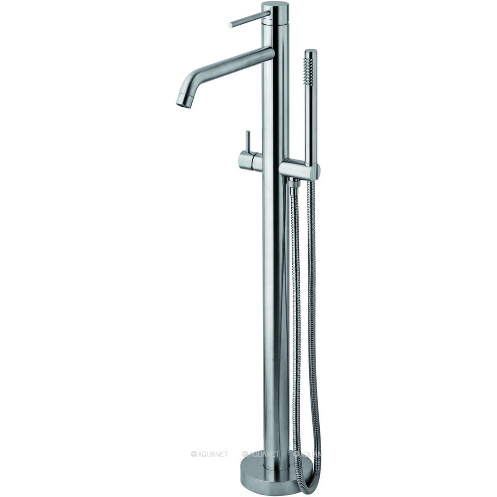 Смеситель для ванны напольный Paffoni LIGHT с ручным душем и шлангом steel looking LIG032ST