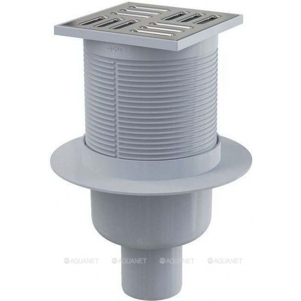 Трап сливной AlcaPlast 105x105/50 мм прямой выпуск решетка нерж. сталь APV32