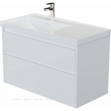 Тумба под раковину Aquanet Nova Lite 2.0 90 L 2 ящика белый глянец 00346311