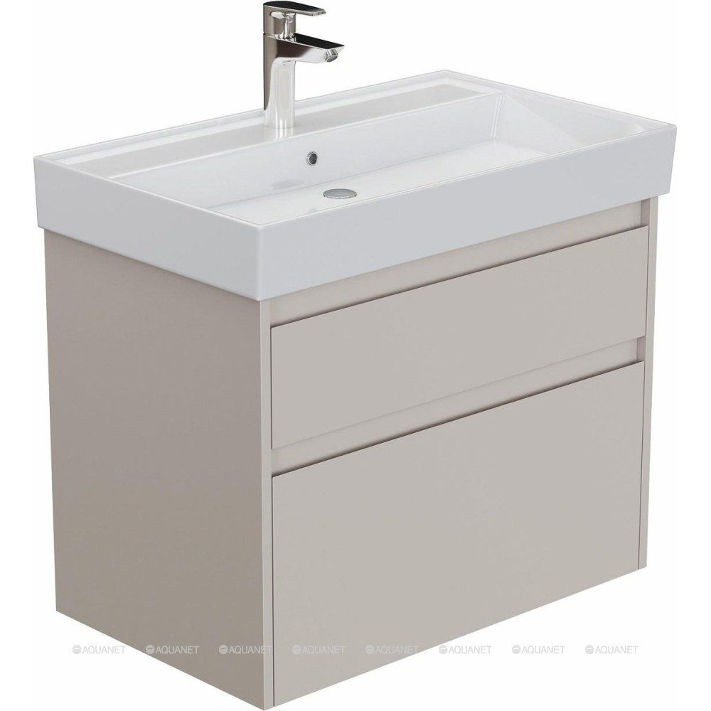 Тумба с раковиной Aquanet Nova Lite 2.0 60 2 ящика бежевый 00348187