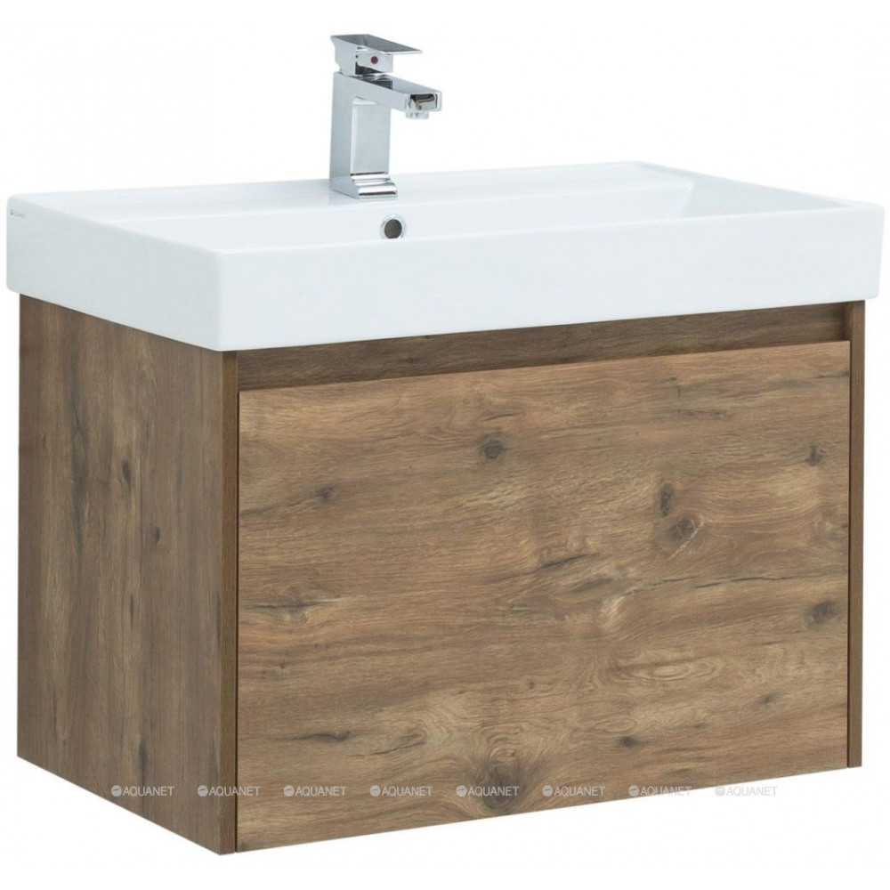 Тумба с раковиной Aquanet Nova Lite 75 1+1 ящик дуб рустикальный 00254696