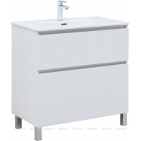 Тумба с раковиной Aquanet Вега 80 Flat напольная 2 ящика 00345382
