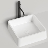 Раковина накладная Salini Gloria 41.5х41.5х12.5 см S-Stone белая матовая 1102202M
