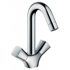 Смеситель для раковины Hansgrohe Logis двуручный без донного клапана 71221000 Смеситель для раковины Hansgrohe Logis двуручный без донного клапана 71221000