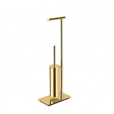 Стойка напольная Colombo Design Square с держателем бумаги и ершиком PVD золото B9907.OM