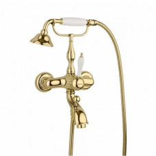 Смеситель для ванны с душевым набором Margaroli Classica 1004 Gold RU1004AA01GD Смеситель для ванны с душевым набором Margaroli Classica 1004 Gold RU1004AA01GD