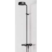Душевая система Alpi Ginger с термостатом и верхним душем matt black GN99RM2151NE