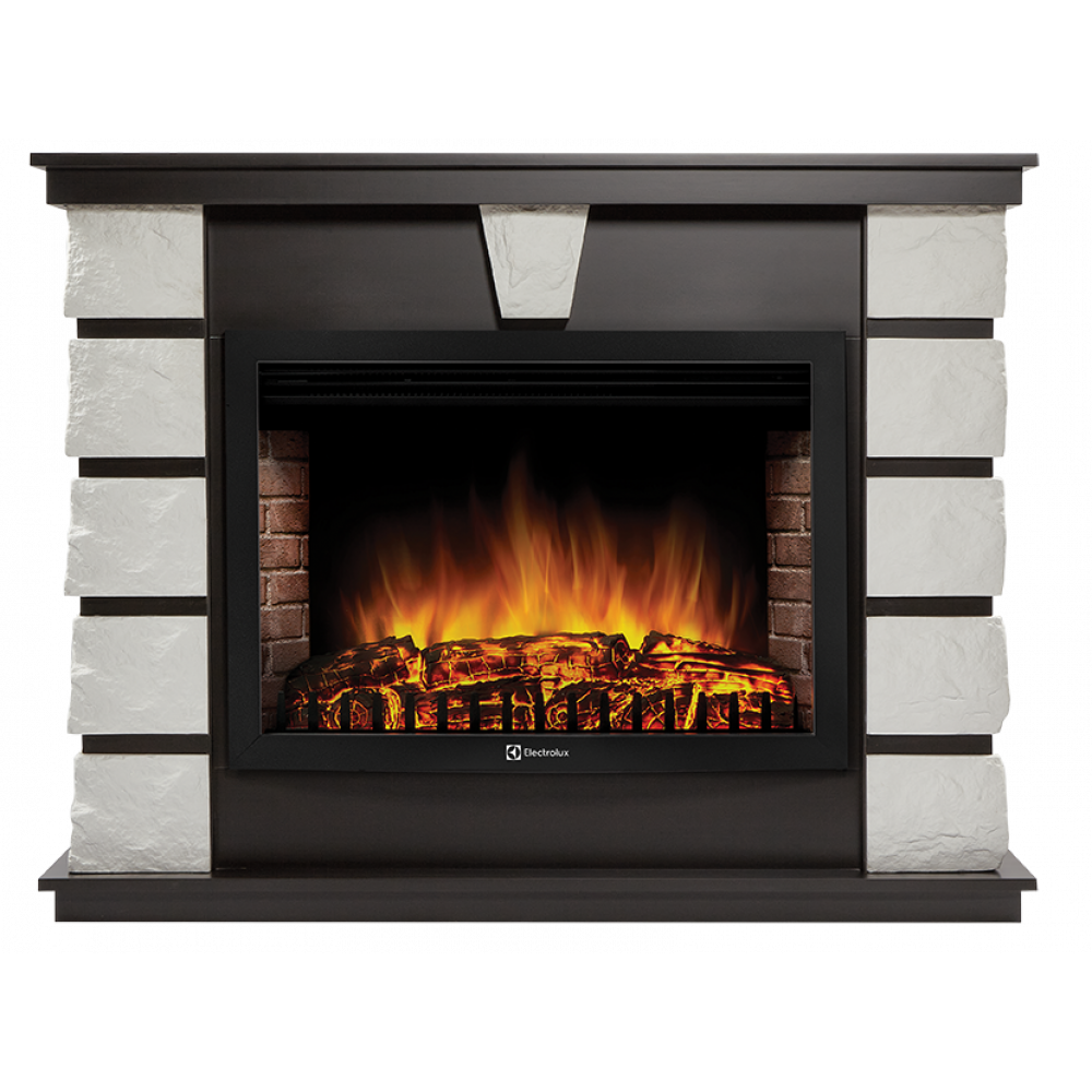 Портал для электрокамина Firelight Excalibur 30 белый камень, шпон венге 1287023