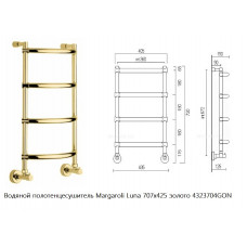 Полотенцесушитель водяной Margaroli 432 CURVED Gold 4323704GON Полотенцесушитель водяной Margaroli 432 CURVED Gold 4323704GON
