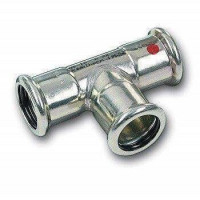 Тройник пресс SANHA-Therm 18x15x18 мм оцинкованная сталь 124130181518