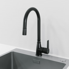 Смеситель для кухни Laparet Alamera с выдвижным изливом черный N2040929LPT