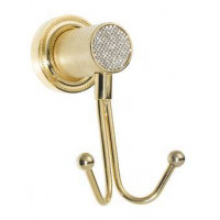 Крючок для ванной двойной Boheme Royal Cristal золото 10926-G
