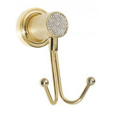 Крючок для ванной двойной Boheme Royal Cristal золото 10926-G