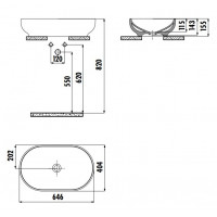 Раковина накладная Creavit Minimal 40х65 см белая MN165-00CB00E-0000