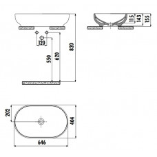 Раковина накладная Creavit Minimal 40х65 см белая MN165-00CB00E-0000 Раковина накладная Creavit Minimal 40х65 см белая MN165-00CB00E-0000