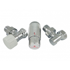 Комплект подключения радиаторный угловой Schlosser STANDARD MINI 1/2 с термоголовкой MINI DIAMANT M30x1.5 хром 602200054