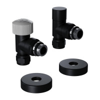 Набор термостатический угловой Royal Thermo Design Pro 15 мм M30x1.5 черный НС-1646650