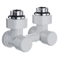 Узел нижнего подключения Royal Thermo Design угловой 1/2 x 3/4 EK белый RTE 07.00201