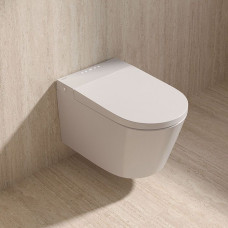 Умный унитаз Kerama Marazzi ТекВейв подвесной 38x59 см белый глянцевый KMTWWc59GWh2