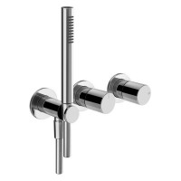 Смеситель Gessi Habito Unito настенный встраиваемый 2 положения с ручным душем хром 70038#031