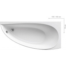 Ванна акриловая асимметричная RAVAK Avocado 150x75 см R белая CS01000000