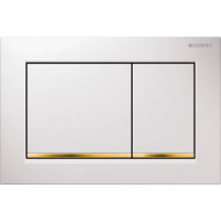 Смывная клавиша Geberit Omega30 для двойного смыва белый/позолота 115.080.KK.1