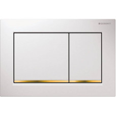 Смывная клавиша Geberit Omega30 для двойного смыва белый/позолота 115.080.KK.1