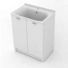 Комплект для постирочной Kerasan Aquadom 60х50 см база раковина 1 отв. сифон напольный белый матовый 9166K3*1 Комплект для постирочной Kerasan Aquadom 60х50 см база раковина 1 отв. сифон напольный белый матовый 9166K3*1