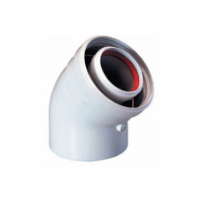 Отвод коаксиальный BAXI 45° для котлов LUNA и MAIN KHG 714017810 Отвод коаксиальный BAXI 45° для котлов LUNA и MAIN KHG 714017810