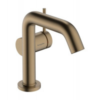 Смеситель для раковины hansgrohe Tecturis S 110 Fine CoolStart EcoSmart+ со сливным гарнитуром Push-Open шлифованная бронза 73320140