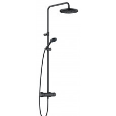 Душевая система Kludi Logo Dual Shower System с термостатом Ø245/96 мм черный 6808239-00