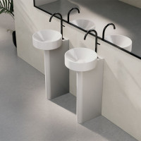Раковина напольная Bette Suno Pedestal 34х84 см 1 отверстие белая A250-000 VK2