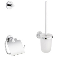 Набор аксессуаров 3 в 1 GROHE Essentials (крючок, держатель бумаги, ершик) хром 40407001