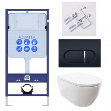 Комплект инсталляции 4 в 1 Aquatek Поларис (рама Standard, унитаз AQ0700-00, сиденье soft-close, панель KDI-0000045) ПОЛАРИС-045