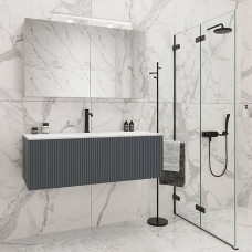 Комплект мебели для ванной Tiffany World Shape 122x52 см подвесной серый матовый SHAP120-G/548001 RAL 7016