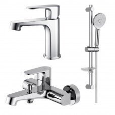 Набор смесителей 3 в 1 Aquanet Oberon (AQ1210CR/AQ1240CR/AQ2014CR) хром AQ1230CR