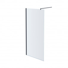 Душевая перегородка Aquanet Walk In WIW 10020BL 1000x2000 мм с держателем черный профиль AQ WIW 10020BL