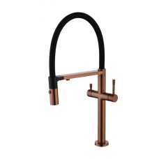 Смеситель для кухни Boheme Uno с гибким изливом и краном для питьевой воды brushed bronze 115-BRB Смеситель для кухни Boheme Uno с гибким изливом и краном для питьевой воды brushed bronze 115-BRB