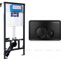 Комплект инсталляция Bettoserb Sava Fix Slim и клавиша смыва Morava черный матовый SET40006459