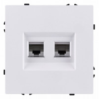 Розетка двойная Ethernet RJ-45 и со шторками, без рамки Kollinger Eclipse EC-018WG