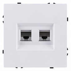 Розетка двойная Ethernet RJ-45 и со шторками, без рамки Kollinger Eclipse EC-018WG