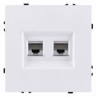 Розетка двойная Ethernet RJ-45 и со шторками, без рамки Kollinger Eclipse EC-018WH